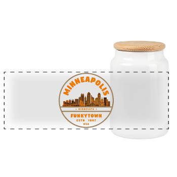Minneapolis Minnesota - Boîte à biscuits avec couvercle en bois - blanc - Devant