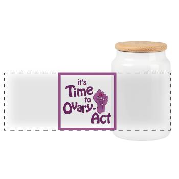it's Time to Ovary-Act! purple - Panoramic Cookie Jar with Wooden Lid - white - Front