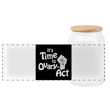 it's Time to Ovary-Act! black - Panoramic Cookie Jar with Wooden Lid - white - Front