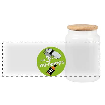 3 ème mi-temps - Boîte à biscuits avec couvercle en bois - blanc - Devant