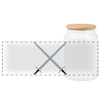 Crossed swords. - Panoramic Cookie Jar with Wooden Lid - white - Front