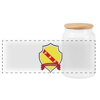 Lorraine - Boîte à biscuits avec couvercle en bois - blanc - Devant