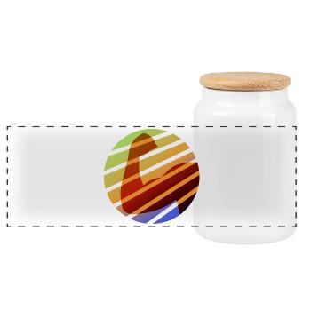 Invincible - Muscles - strong - colorful - Panoramic Cookie Jar with Wooden Lid - white - Front