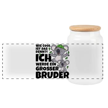 Großer Bruder Koala Koalabär Bär coole Geschwister - Panorama Keksdose mit Holzdeckel - Weiß - Vorne