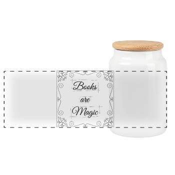 Books are Magic - Panoramic Cookie Jar with Wooden Lid - white - Front