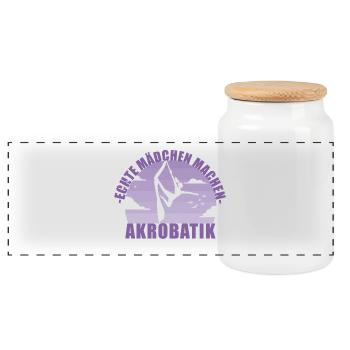 Echte Mädchen machen Akrobatik! Geschenk - Panorama Keksdose mit Holzdeckel - Weiß - Vorne