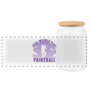 Paintball Paintballer Gotcha Girl Cadeau - Boîte à biscuits avec couvercle en bois - blanc - Devant