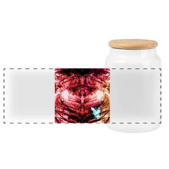 Red Forest Manala - Panorama Keksdose mit Holzdeckel - Weiß - Vorne