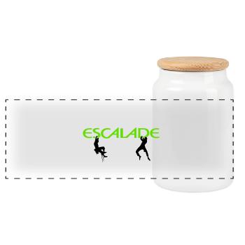 Escalation - Panoramic Cookie Jar with Wooden Lid - white - Front