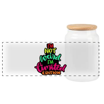 Je ne suis pas bizarre mais une édition limitée* - Boîte à biscuits avec couvercle en bois - blanc - Devant