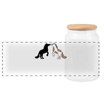 Icelandic horses horses horse love gallop arabs - Panoramic Cookie Jar with Wooden Lid - white - Front