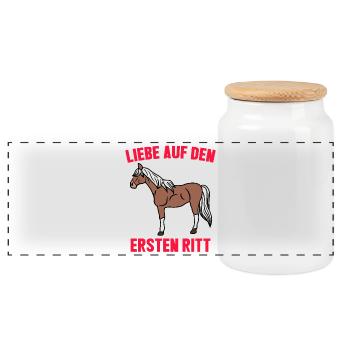 Cool Pferde Reiten Statement Islandpferde Ross - Panorama Keksdose mit Holzdeckel - Weiß - Vorne
