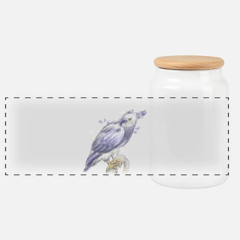 Harpie - Boîte à biscuits avec couvercle en bois - blanc