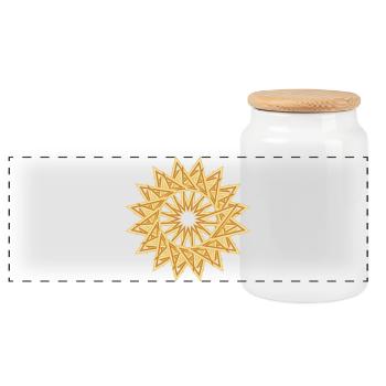 extraordinary golden star for Christmas - Panoramic Cookie Jar with Wooden Lid - white - Front