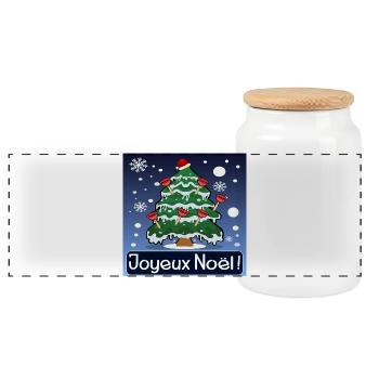Joyeux Noël - Ventouse - HUMOUR - Boîte à biscuits avec couvercle en bois - blanc - Devant