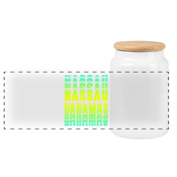 Design de Nassau aux Bahamas - Boîte à biscuits avec couvercle en bois - blanc - Devant