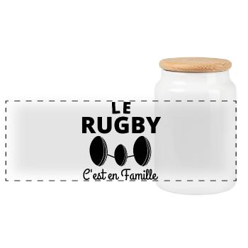 rugby, rugby sport, rugby humour - Boîte à biscuits avec couvercle en bois - blanc - Devant