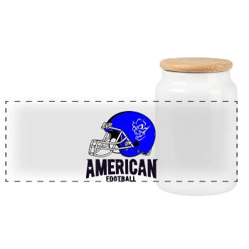 American football - Panoramic Cookie Jar with Wooden Lid - white - Front