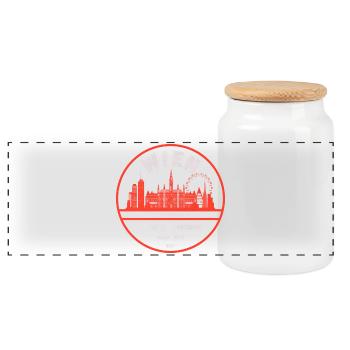 Design du timbre Vienne City of Dreams - Boîte à biscuits avec couvercle en bois - blanc - Devant