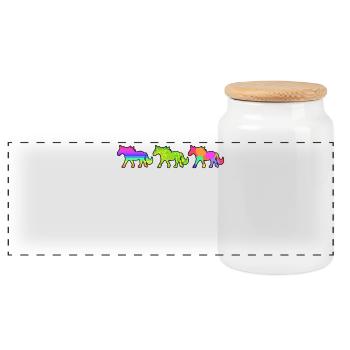 Gallop horse lover horses horse love Icelandic horses - Panoramic Cookie Jar with Wooden Lid - white - Front