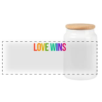 Déclaration d’égalité LGBT arc-en-ciel Fierté - Boîte à biscuits avec couvercle en bois - blanc - Devant