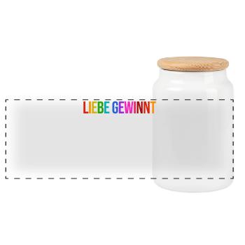 Lgbt Lesbisch Statement Regenbogen Homosexuell - Panorama Keksdose mit Holzdeckel - Weiß - Vorne