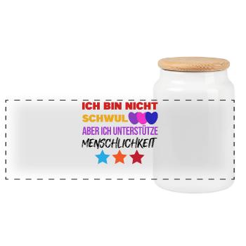 Lesbisch Lgbt Gleichberechtigung Statement Herz - Panorama Keksdose mit Holzdeckel - Weiß - Vorne