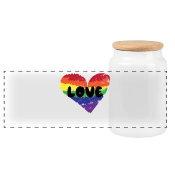 Heart Love Lgbt Relation Dire Homosexuel - Boîte à biscuits avec couvercle en bois - blanc - Devant