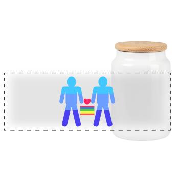 Herz Lgbt Gleichgeschlechtliche Ehe Regenbogen - Panorama Keksdose mit Holzdeckel - Weiß - Vorne