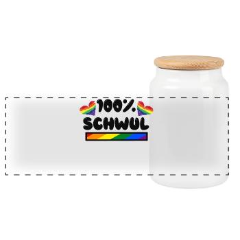 Herz Lgbt Schwul Statement Rechte Homosexueller - Panorama Keksdose mit Holzdeckel - Weiß - Vorne
