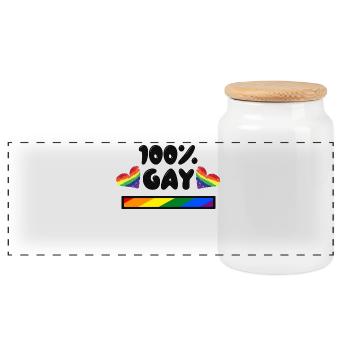 Gay Pride Heart Rainbow Lgbt Déclaration Homo - Boîte à biscuits avec couvercle en bois - blanc - Devant