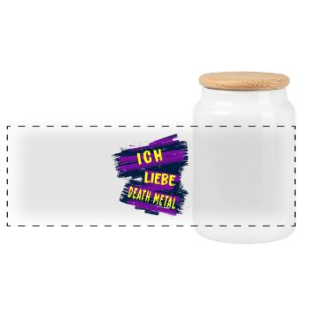 I love death metal - Panoramic Cookie Jar with Wooden Lid - white - Front