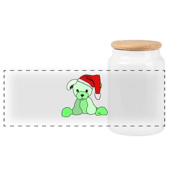 Weihnachtshund Chien de Noël - Boîte à biscuits avec couvercle en bois - blanc - Devant