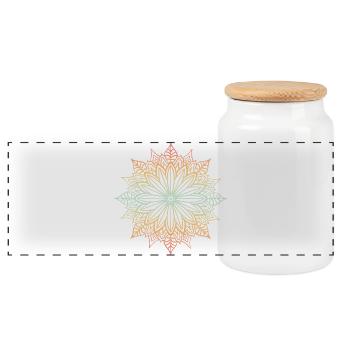 Mandala - Boîte à biscuits avec couvercle en bois - blanc - Devant