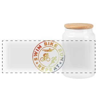 Citation amusante de triathlète - Boîte à biscuits avec couvercle en bois - blanc - Devant