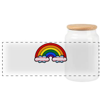 Lesben Gay Toleranz Lgbt Regenbogen Bisexuell - Panorama Keksdose mit Holzdeckel - Weiß - Vorne
