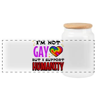 Egalité Sexualité Lgbt Déclaration Coeur - Boîte à biscuits avec couvercle en bois - blanc - Devant