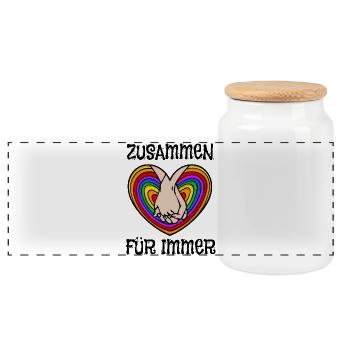 Beziehung Menschenrechte Gay Herz Lgbt Statement - Panorama Keksdose mit Holzdeckel - Weiß - Vorne