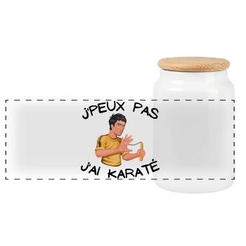 karaté, fan de karaté, karaté sport - Boîte à biscuits avec couvercle en bois - blanc - Devant