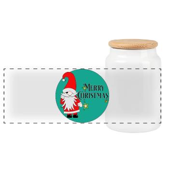 Merry Christmas - Panorama Keksdose mit Holzdeckel - Weiß - Vorne