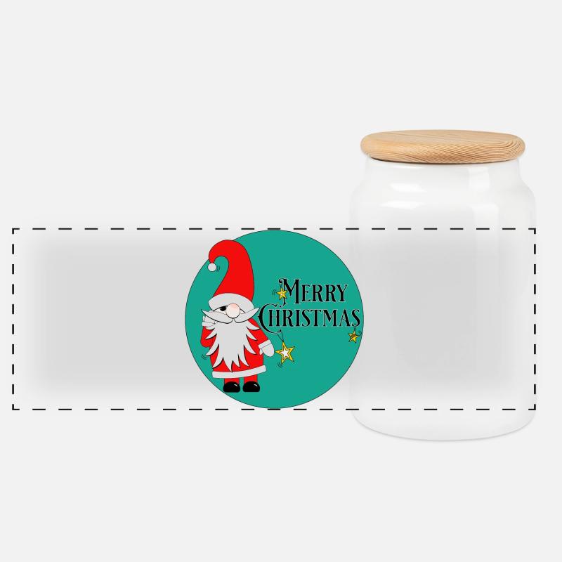 Joyeux Noël - Boîte à biscuits avec couvercle en bois - blanc