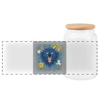 Blue Ink Spirits - Evil Ink Wolf - Poster - Panoramic Cookie Jar with Wooden Lid - white - Front