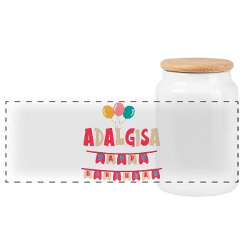 Adalgisa T-Shirt Happy Birthday - Panorama Keksdose mit Holzdeckel - Weiß - Vorne