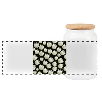 frühlingsoutfits für damen, Tulpenmuster hell - Panorama Keksdose mit Holzdeckel - Weiß - Vorne