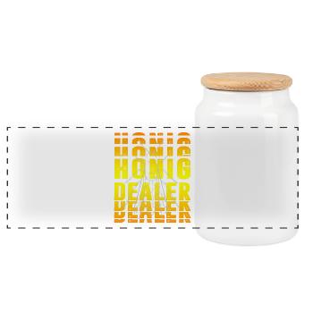 Conception du revendeur de miel - Boîte à biscuits avec couvercle en bois - blanc - Devant