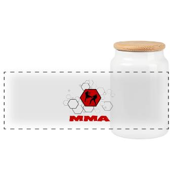 MMA - Panorama Keksdose mit Holzdeckel - Weiß - Vorne