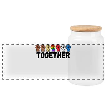 Proud Lgbt Saying Pride Gay Relationship Gay - Panoramic Cookie Jar with Wooden Lid - white - Front