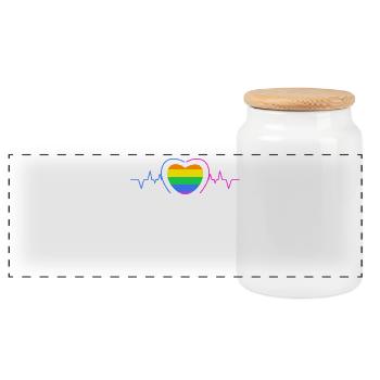 Egalité Lgbt Amour Coeur Sexualité - Boîte à biscuits avec couvercle en bois - blanc - Devant
