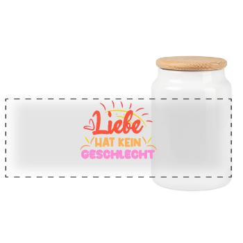 Gleichgeschlechtliche Ehe Liebe Lgbt Statement - Panorama Keksdose mit Holzdeckel - Weiß - Vorne