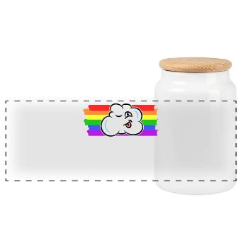 Arc-en-ciel Droits des homosexuels LGBT transgenres - Boîte à biscuits avec couvercle en bois - blanc - Devant